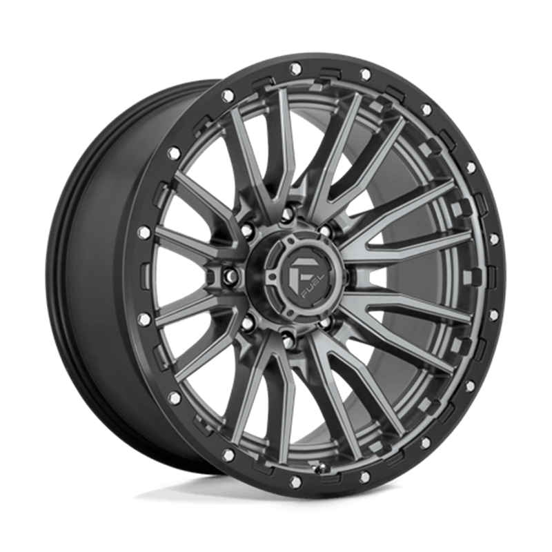 Fuel D680 Rebel 22x10" 8x180 ET-18, Gunmetal Mat, Cerclage Noir