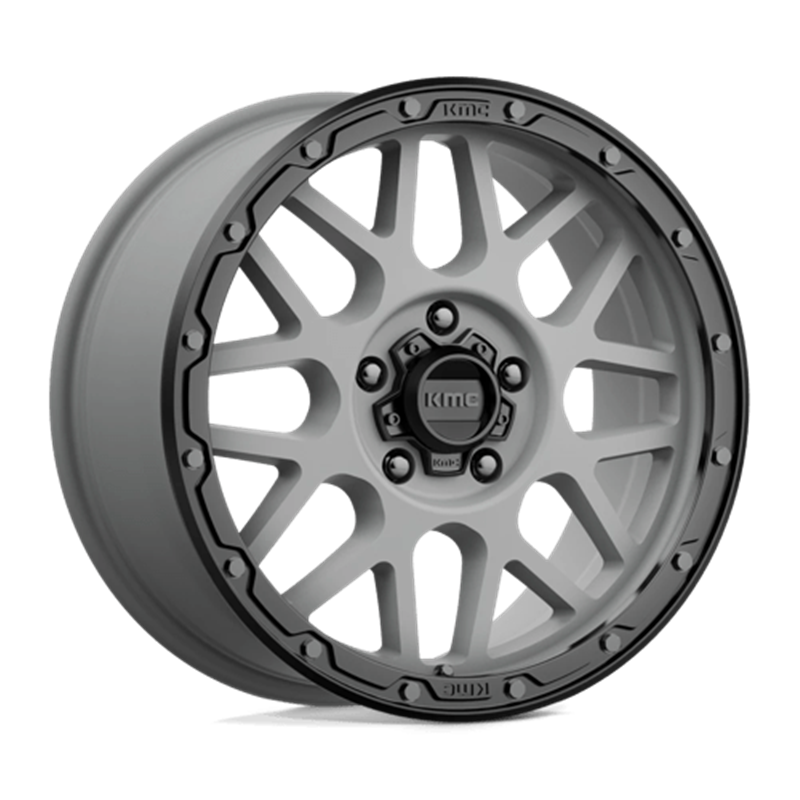 KMC KM535 Grenade Off-Road 18x8.5" 5x127 ET35, Gris Mat, Rebord Noir