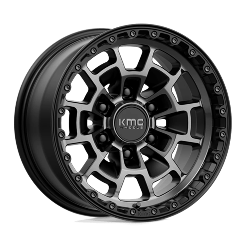 KMC KM718 Summit 17x8.5" 5x127 ET00, Noir Satiné, Teinte Grise