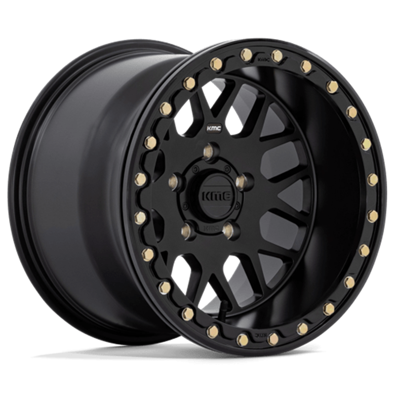 KMC KS235 Grenade Beadlock 14.0x7" 4x137 ET10, Noir Satiné