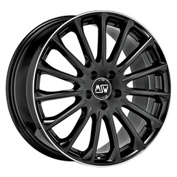 MSW 30 19x8" 5x112 ET38, Noir Brillant, Rebord Poli