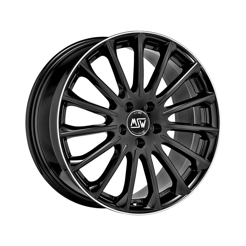 MSW 30 20x8.5" 5x112 ET53, Noir Brillant, Rebord Poli