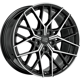 MSW 74 20x8.5" 5x112 ET45, Noir Brillant, Branches Polies