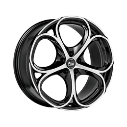 MSW 82 18x8" 5x110 ET30, Noir Brillant, Branches Polies