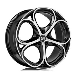 MSW 82 19x8" 5x110 ET33, Noir Brillant, Branches Polies