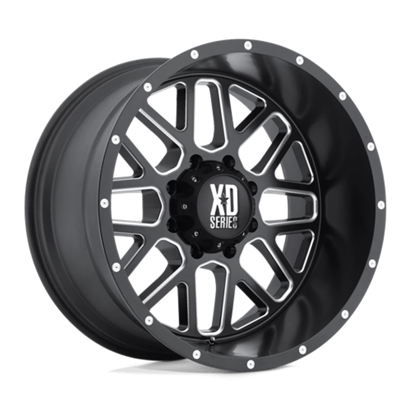 XD XD820 Grenade 20x10 5x139.7 ET-24, Noir Satiné, Branches Usinées