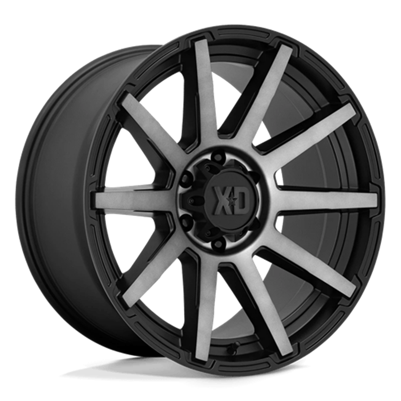 XD XD847 Outbreak 20x10" 5x139.7 ET-18, Noir Satiné, Teinte Grise