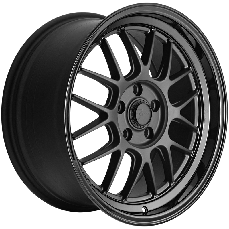 7Twenty Style57 18x8.5" 5x120 ET35, Noir Mat, Rebord Brillant