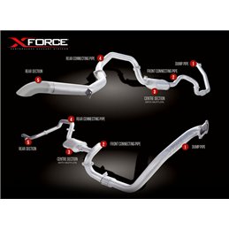 Turbo-Back System 76mm, Acier Inox XFORCE TOYOTA LANDCRUISER 1990-1998