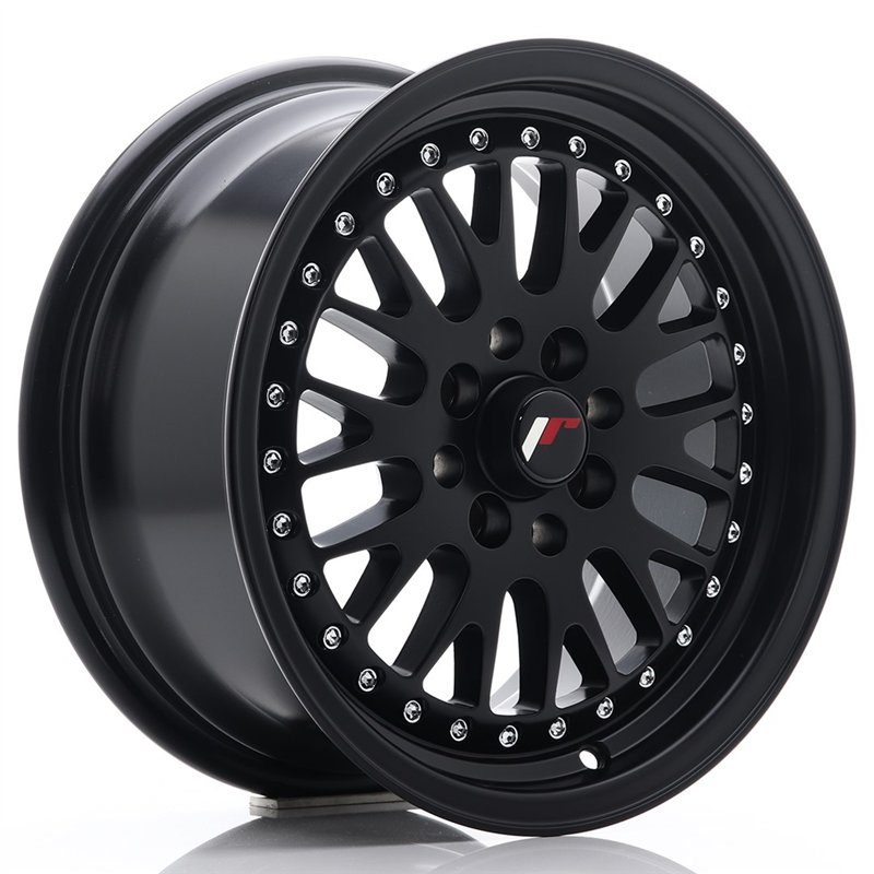 JR Wheels JR10 15x7 ET30 4x100/108 Noir Mat / Bord Poli