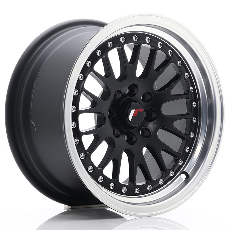 JR Wheels JR10 15x8 ET20 4x100/108 Noir Mat / Bord Poli