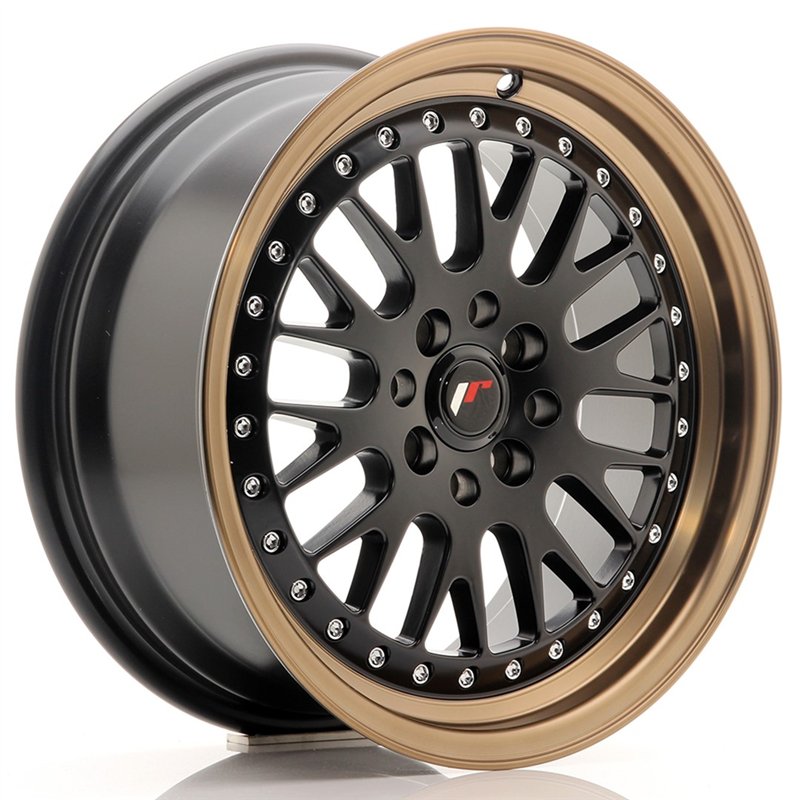JR Wheels JR10 16x7 ET30 4x100/108 Noir Mat / Bord Bronze Anodisé