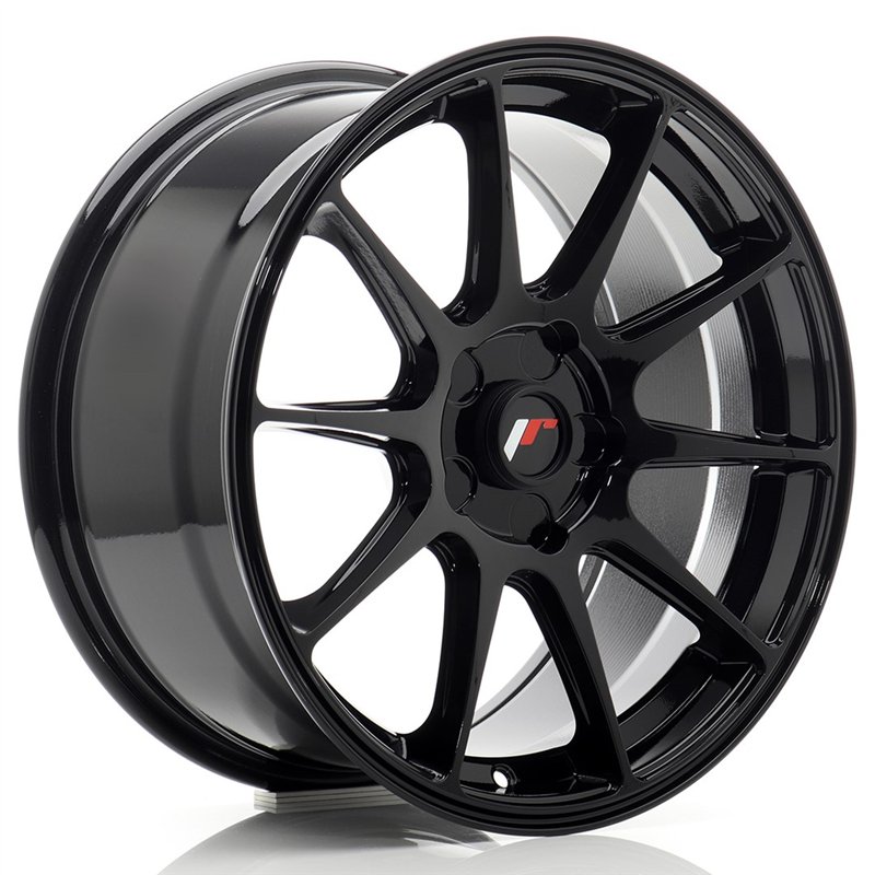 Japan Racing JR-11 17x8" (5 trous - sur mesure) ET20-35, Noir Brillant