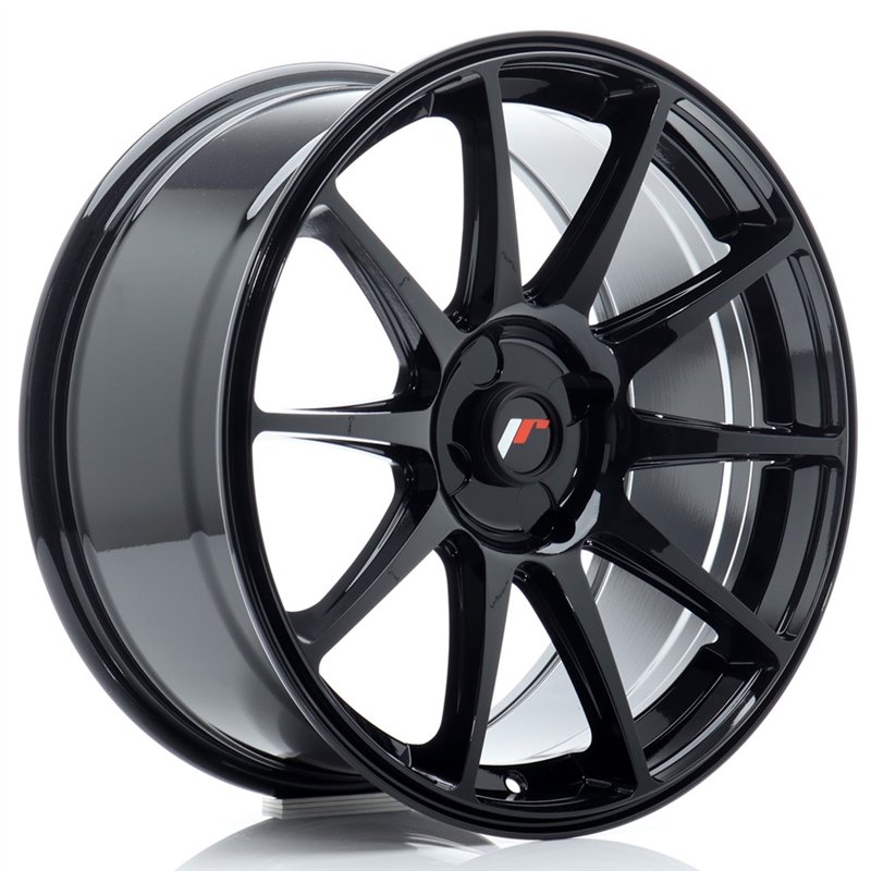 Japan Racing JR-11 18x8.5" (4 trous - sur mesure) ET20-40, Noir Brillant