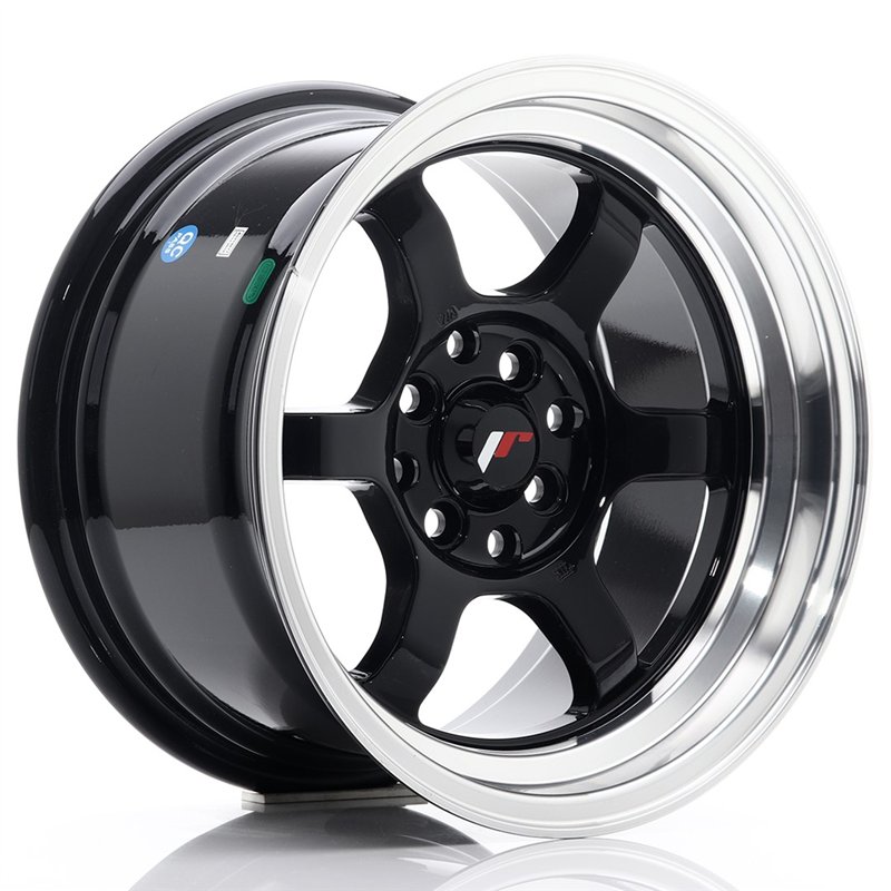 JR Wheels JR12 15x8.5 ET13 4x100/114.3 Noir Brillant / Bord Poli
