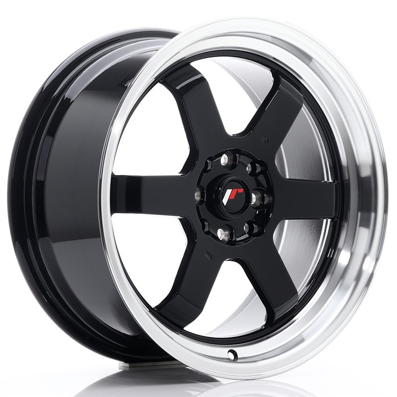 JR Wheels JR12 17x8 ET33 5x100/114.3 Noir Brillant / Bord Poli