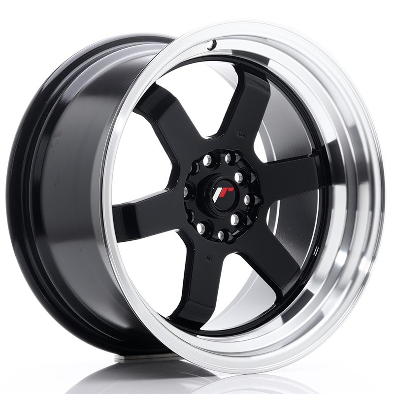 JR Wheels JR12 17x9 ET25 5x100/114.3 Noir Brillant / Bord Poli