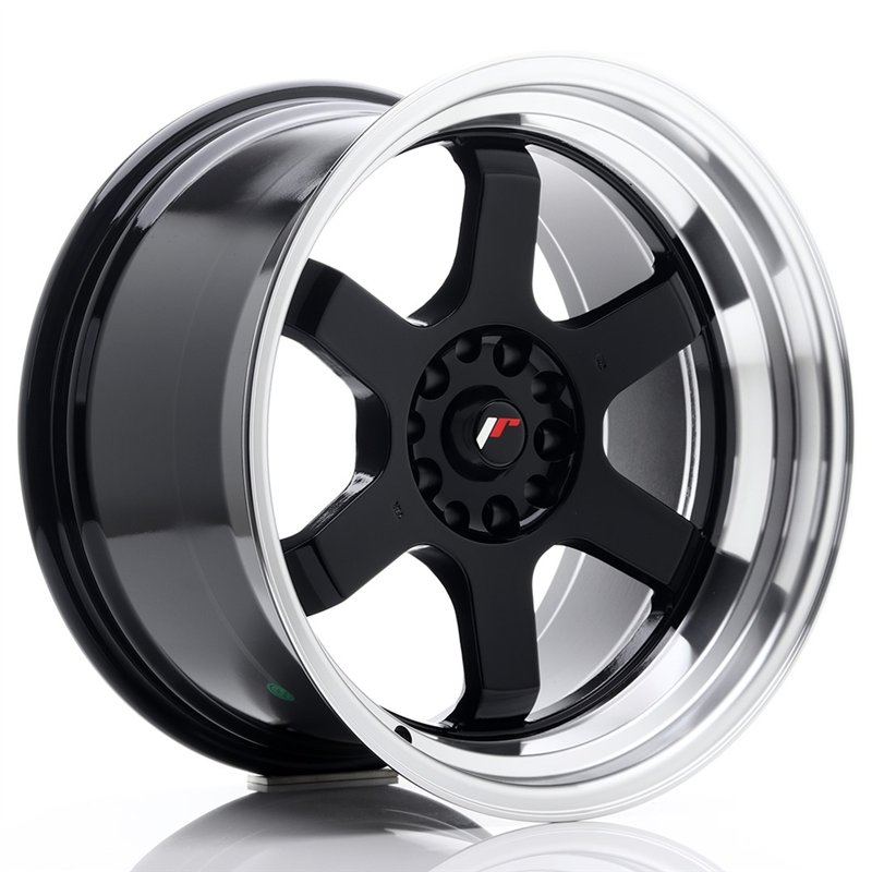 JR Wheels JR12 18x10 ET20 5x114.3/120 Noir Brillant / Bord Poli