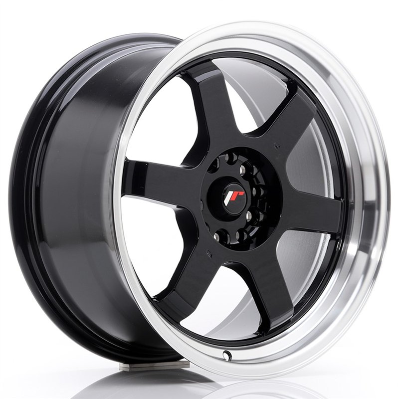 JR Wheels JR12 18x9 ET25 5x114.3/120 Noir Brillant / Bord Poli