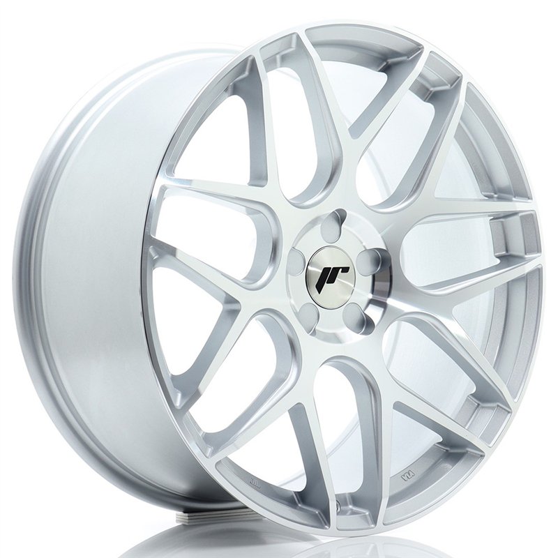 Japan Racing JR-18 20x8.5" (5 trous - sur mesure) ET20-40, Gris Argenté Poli