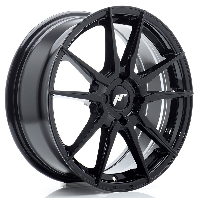 Japan Racing JR-21 17x7" (4 trous - sur mesure) ET20-40, Noir Brillant