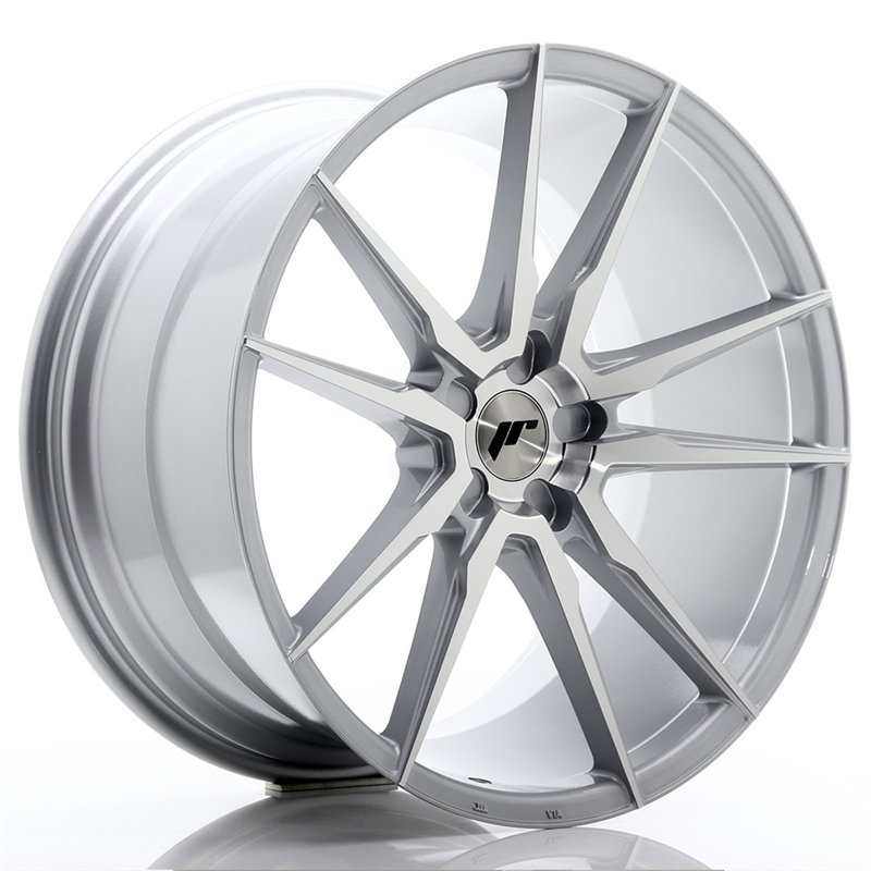 Japan Racing JR-21 21x11" (5 trous - sur mesure) ET15-55, Gris Argenté / Poli