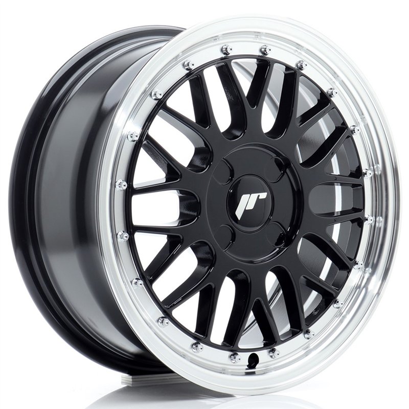 Japan Racing JR23 16x7 ET20-45 4H BLANK Noir Brillant et Rebord Poli