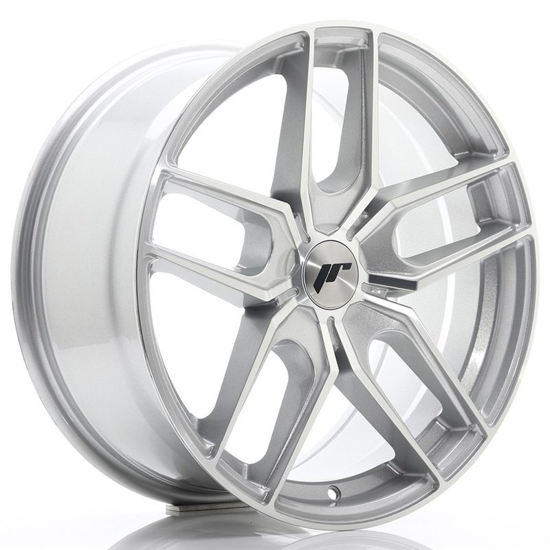 Japan Racing JR-25 18x8.5" (5 trous - sur mesure) ET20-40, Gris Argenté / Poli