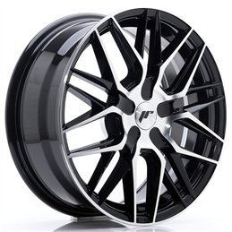 Japan Racing JR-28 17x7" (4 & 5 trous - sur mesure) ET20-45, Noir Brillant / Poli