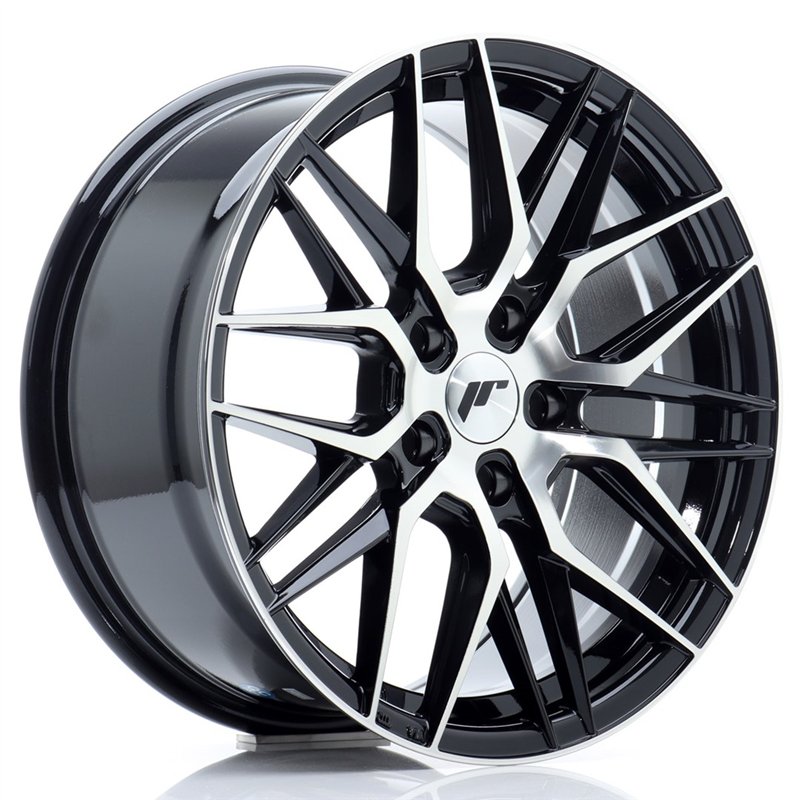 Japan Racing JR28 17x8 ET40 5x112 Noir Brillant et Branches Polies