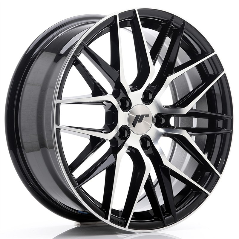 JR Wheels JR28 18x7.5 ET40 5x112 Noir Brillant Face Polie