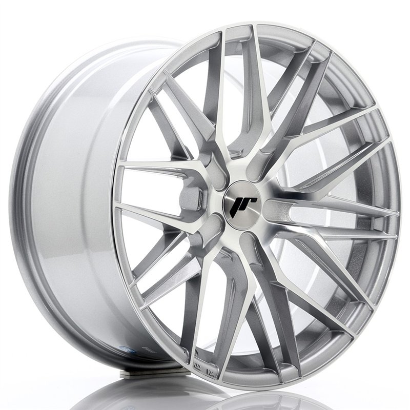 Japan Racing JR-28 Extreme Concave 18x9.5" (5 trous - sur mesure) ET20-40, Gris Argenté / Poli