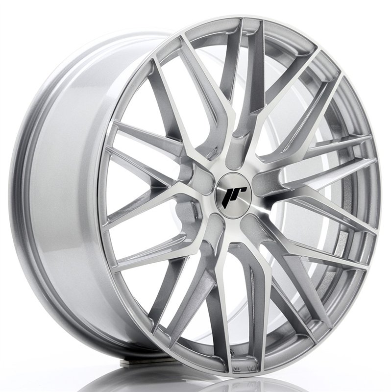 Japan Racing JR-28 19x8.5" (5 trous - sur mesure) ET20-40, Gris Argenté / Poli