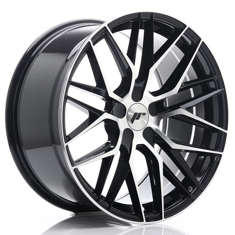 Japan Racing JR-28 Extreme Concave 19x9.5" (5 trous - sur mesure) ET20-40, Noir / Brillant, Branches Polies