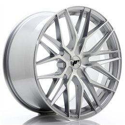Japan Racing JR-28 Extreme Concave 21x10.5" (5 trous - sur mesure) ET15-55, Gris Argenté / Poli