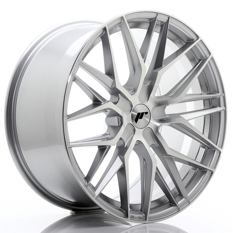 Japan Racing JR-28 Extreme Concave 21x10.5" (5 trous - sur mesure) ET15-55, Gris Argenté / Poli