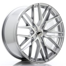 Japan Racing JR-28 Extreme Concave 22x10.5" (5 trous - sur mesure) ET15-50, Gris Argenté / Poli