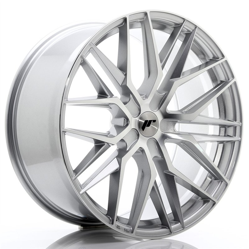 Japan Racing JR-28 Extreme Concave 22x10.5" (5 trous - sur mesure) ET15-50, Gris Argenté / Poli