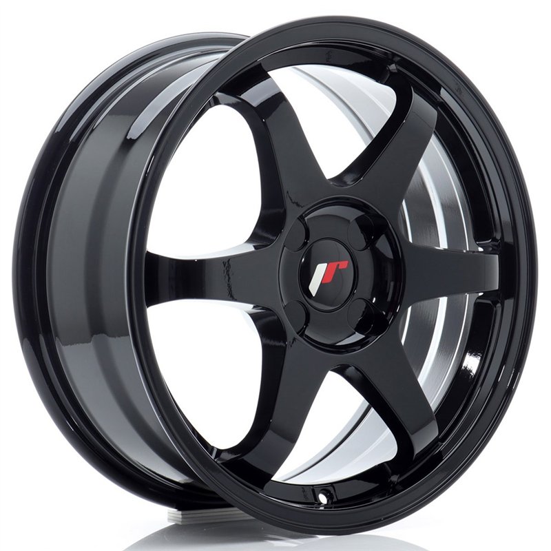 Japan Racing JR-3 17x7" (4 trous - sur mesure) ET20-42, Noir Brillant