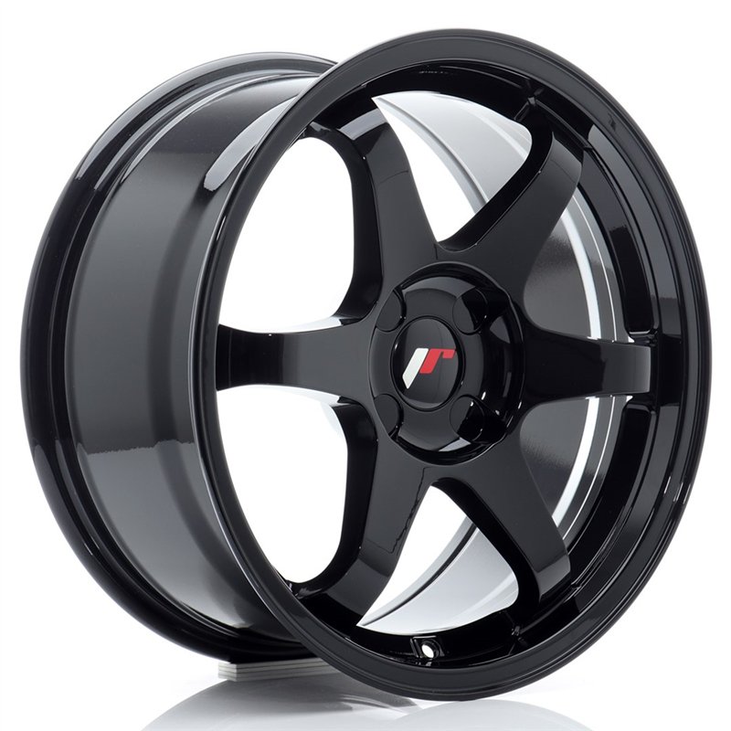 Japan Racing JR-3 17x8" (4 trous - sur mesure) ET20-35, Noir Brillant