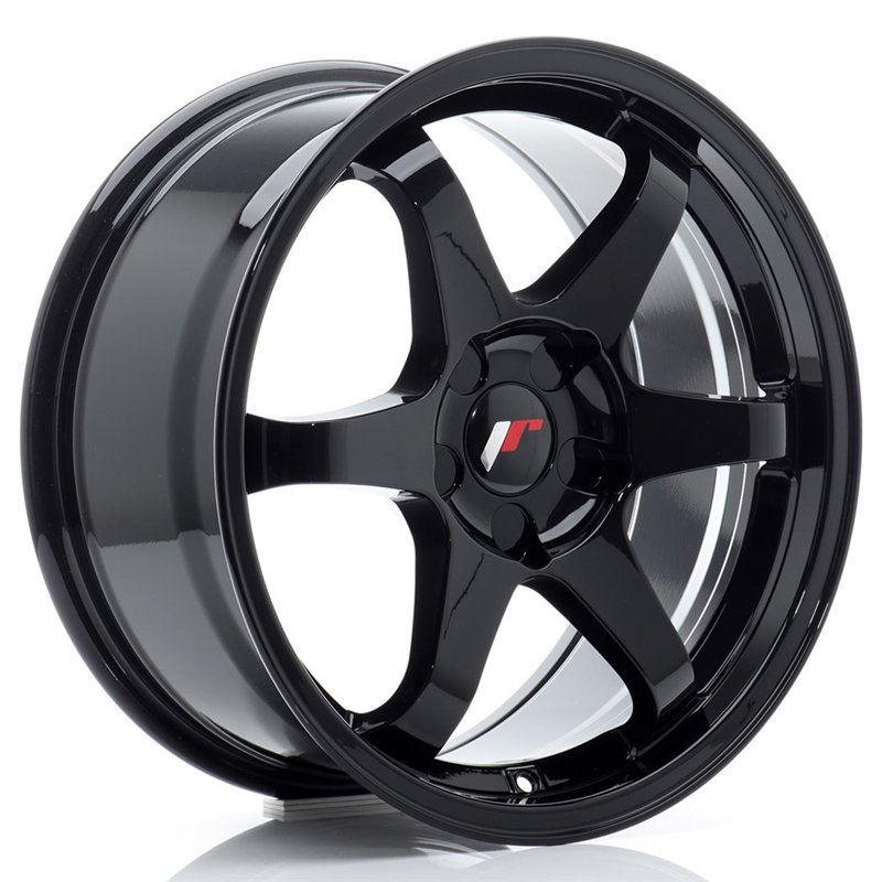 Japan Racing JR-3 17x8" (5 trous - sur mesure) ET20-35, Noir Brillant