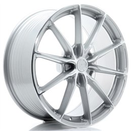 Japan Racing JR-37 Extreme Concave 21x10" (5 trous - sur mesure) ET10-64, Gris Argenté / Poli