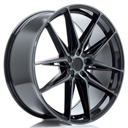 Japan Racing JR-44 22x10" (5 trous - sur mesure) ET20-46, Noir Brillant, Branches Teintées