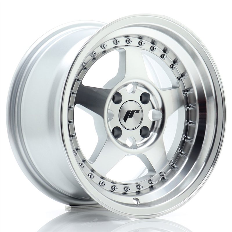 Japan Racing JR-6 15x8" 4x100 ET5, Gris Argenté Poli