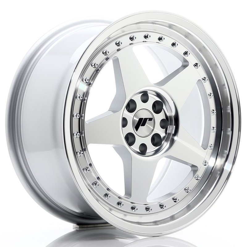 JR Wheels JR6 17x8 ET35 4x100/114.3 Argent Face Polie