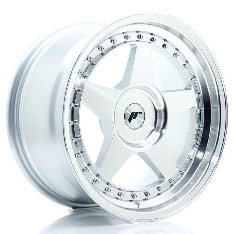 Japan Racing JR-6 17x9" (4 & 5 trous - sur mesure) ET20-35, Gris Argenté Poli