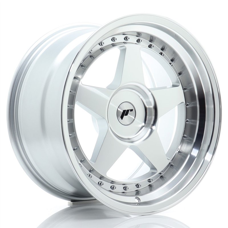 Japan Racing JR-6 18x10" (4 & 5 trous - sur mesure) ET0-25, Gris Argenté Poli