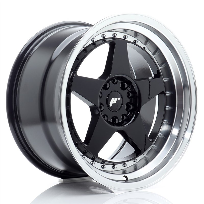 Japan Racing JR-6 18x10.5" 5x114.3/120 ET25, Noir Brillant, Rebord Poli