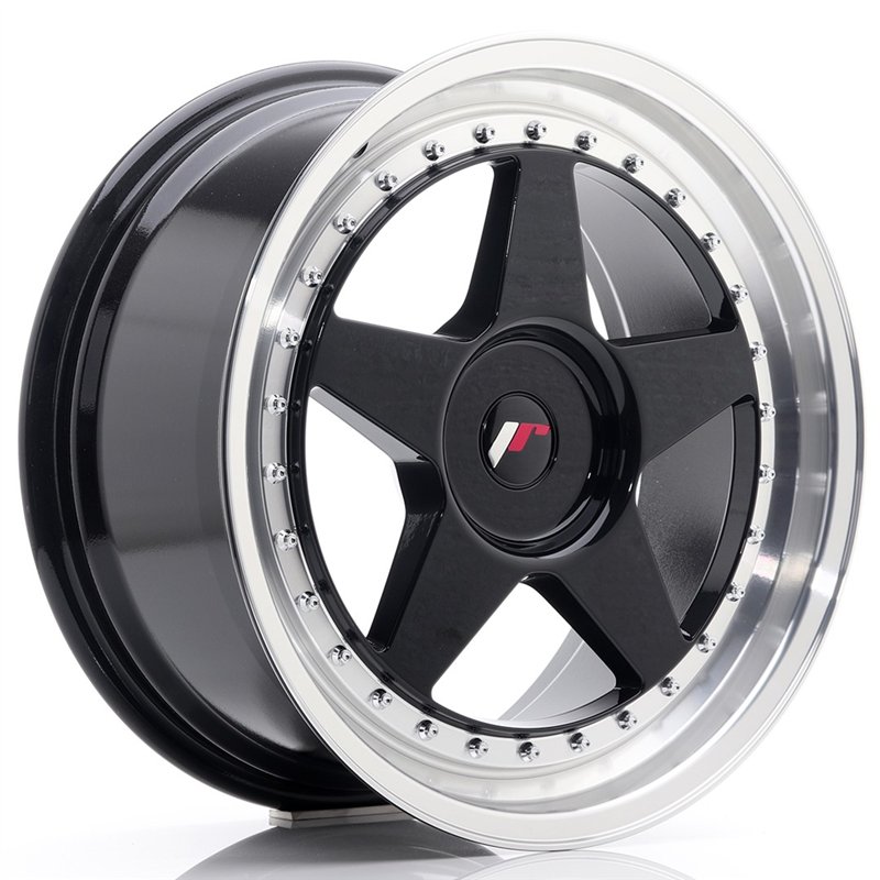 Japan Racing JR-6 18x8.5" (4 & 5 trous - sur mesure) ET20-40, Noir / Brillant