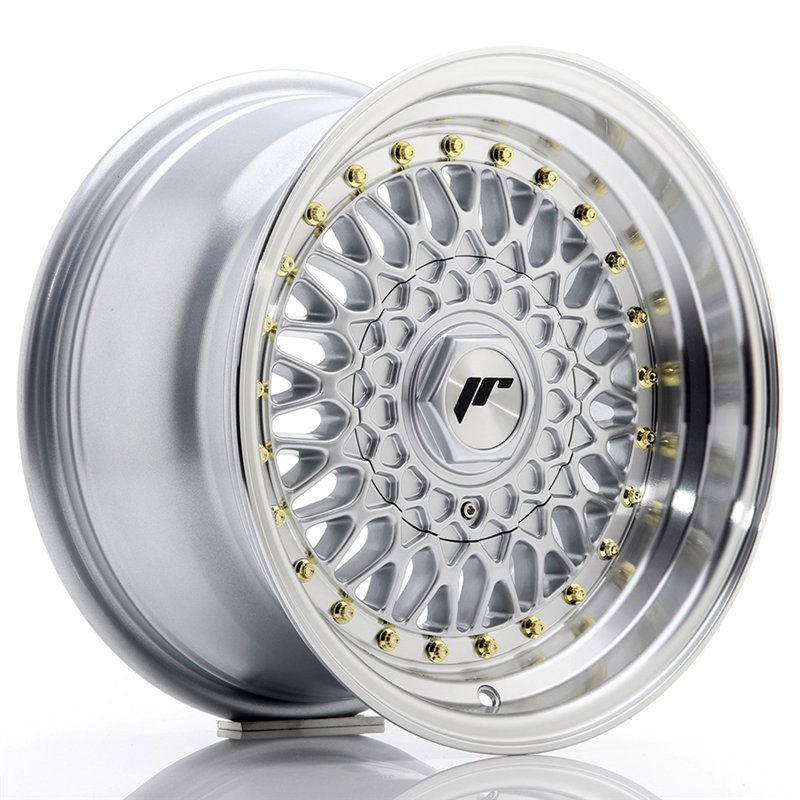 Japan Racing JR9 15x8 ET20 BLANK Gris Argenté et Rebord Poli